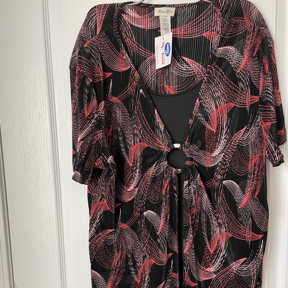 Women’s dress shirt splattered print.